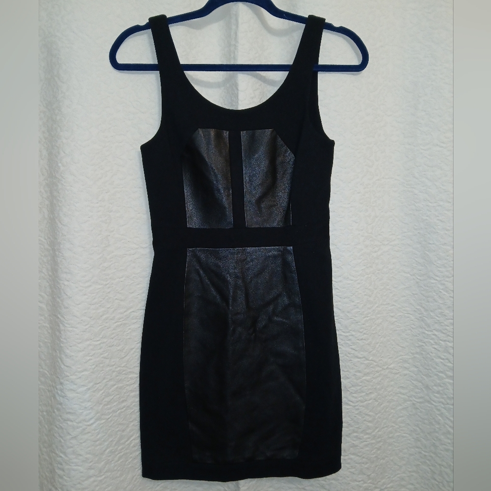 Rebecca Minkoff Black Mini Dress with Leather Panels